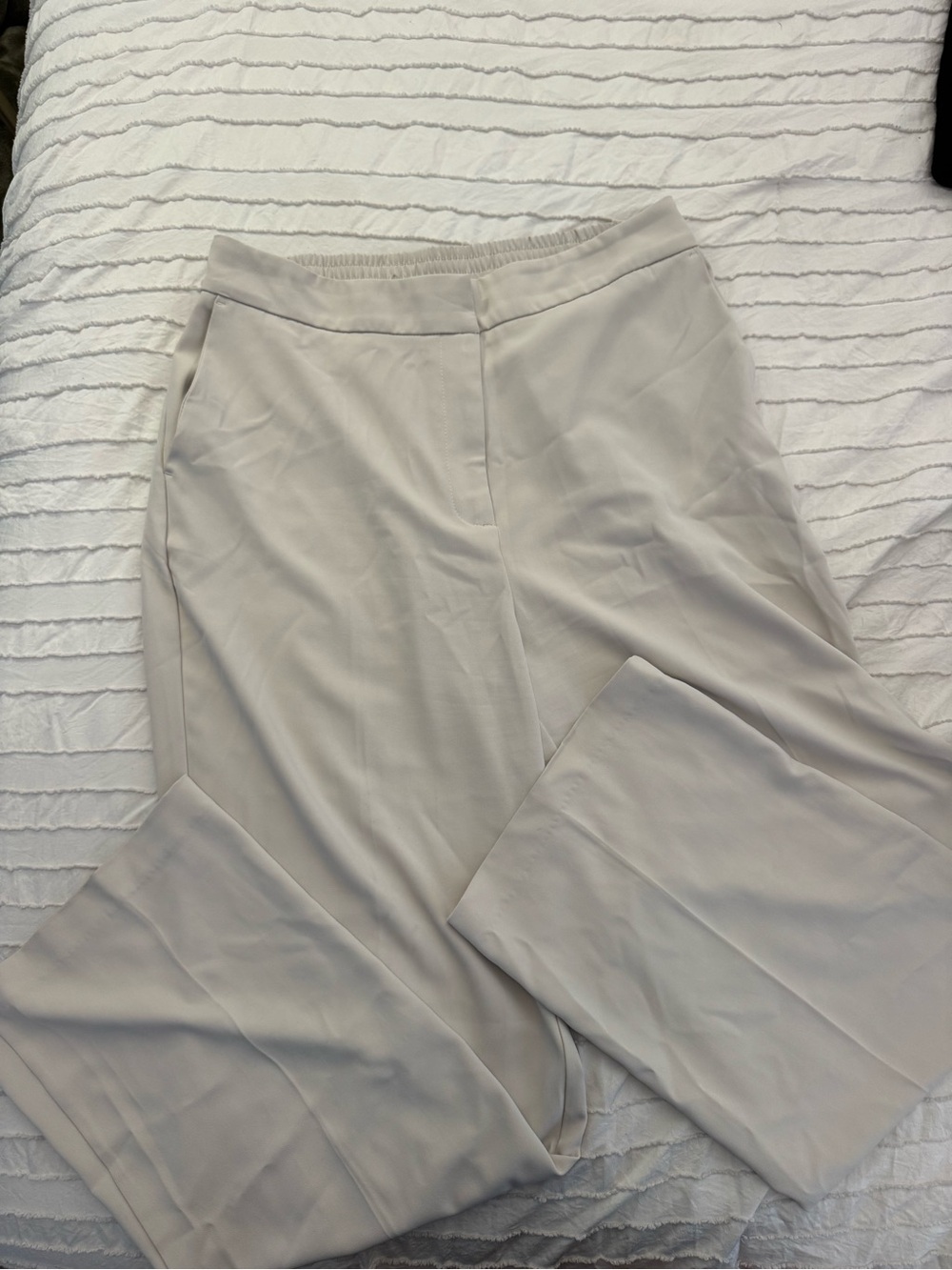 Rachel Zoe Light Cream Wide-Leg Trousers